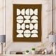preview thumbnail 6 of 9, Designart 'Abstract Composition of Minimal Half Moons' Modern Framed Canvas Wall Art Print 12 In. Wide x 20 In. High - Gold