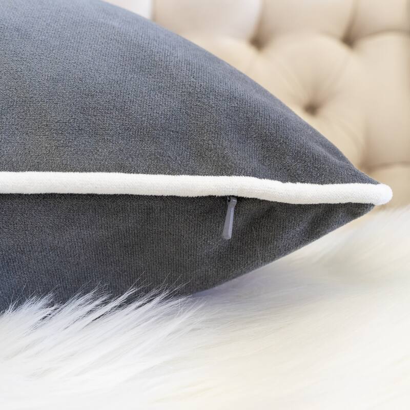 Let It Snow Embroidered Cotton Throw Pillow