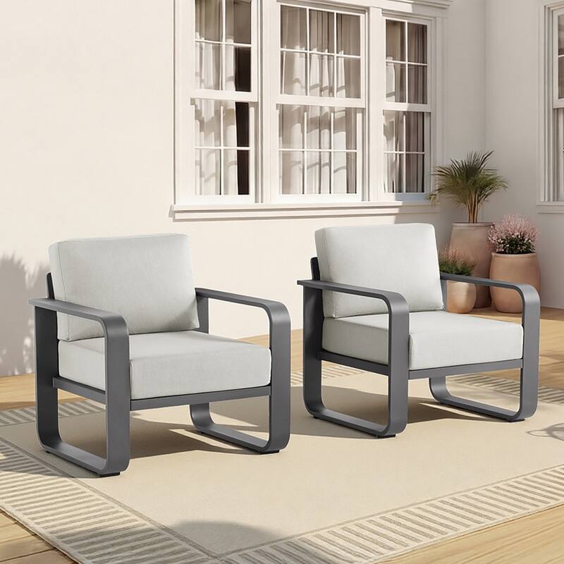 Spruce & Spring Outdoor Patio Furniture Set Aluminum Sofa Accent Chair