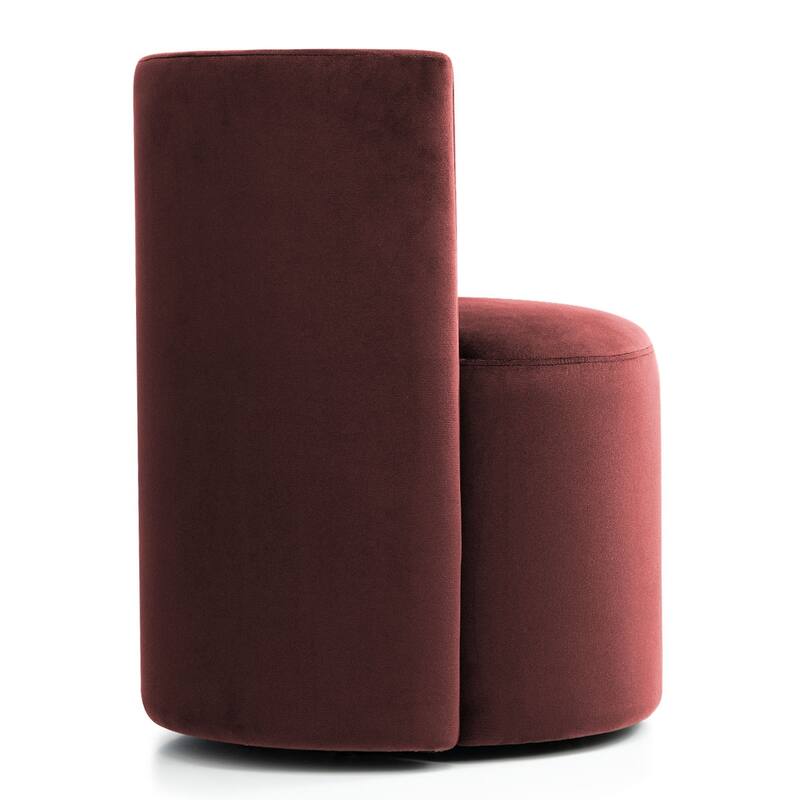 Velvet Swivel Dining Chairs with Rolling Casters, Upholstered Barrel Back Dining ArmChairs