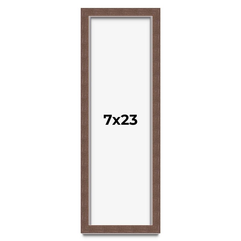 7x23 Shadow Box Frame Brown | 1.125 inches Deep Real Wood Rustic