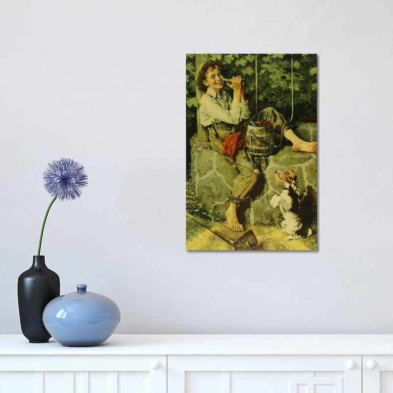 iCanvas "Fresh from the Well" by Norman Rockwell Canvas Print - 18x12x1.5
