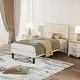 preview thumbnail 54 of 65, VECELO Upholstered Kids Bed Frame with Diamond Tufted Headoard,Twin Size Bed Set of 2