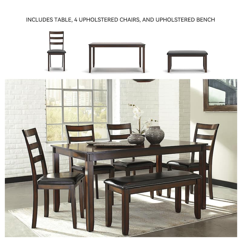Coviar Brown 6-Piece Dining Room Table Set
