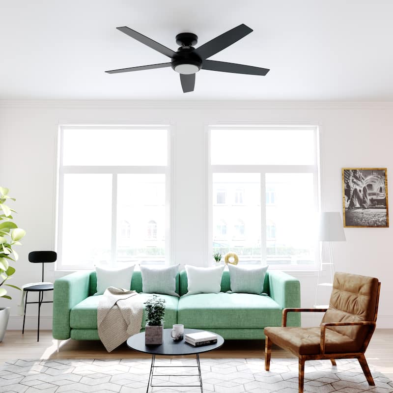 Hunter 52" Zayden Ceiling Fan with LED Light Kit and Handheld Remote - Contemporary, Transitional - Exclusive SureSpeed!