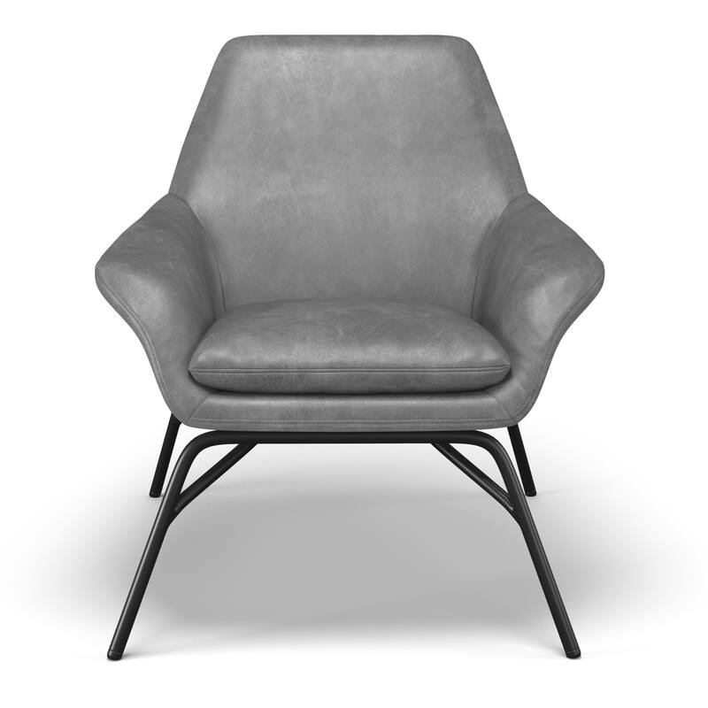 Elmira Vegan Leather Accent Chair - Black Vegan Leather