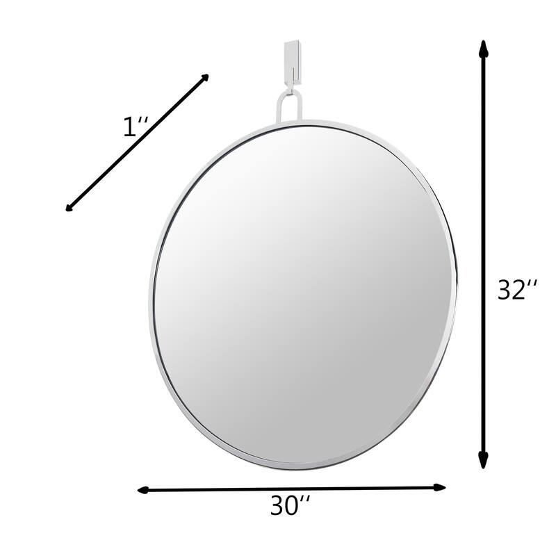 Varaluz Stopwatch Round Accent Mirror - 30"W x 30"H - Polished Nickel