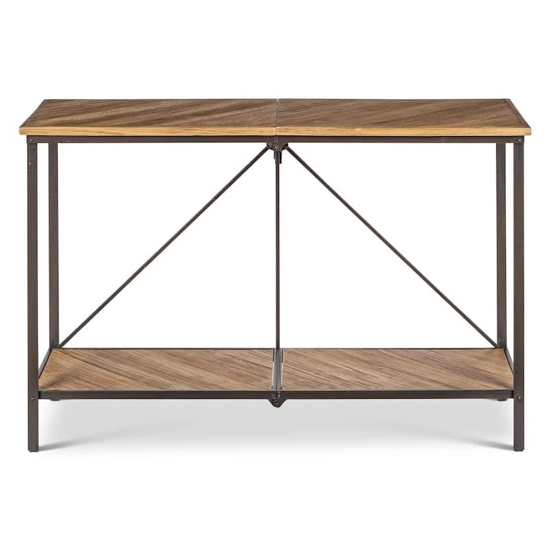 46.5 in L Foldable Wood Table with Metal Legs