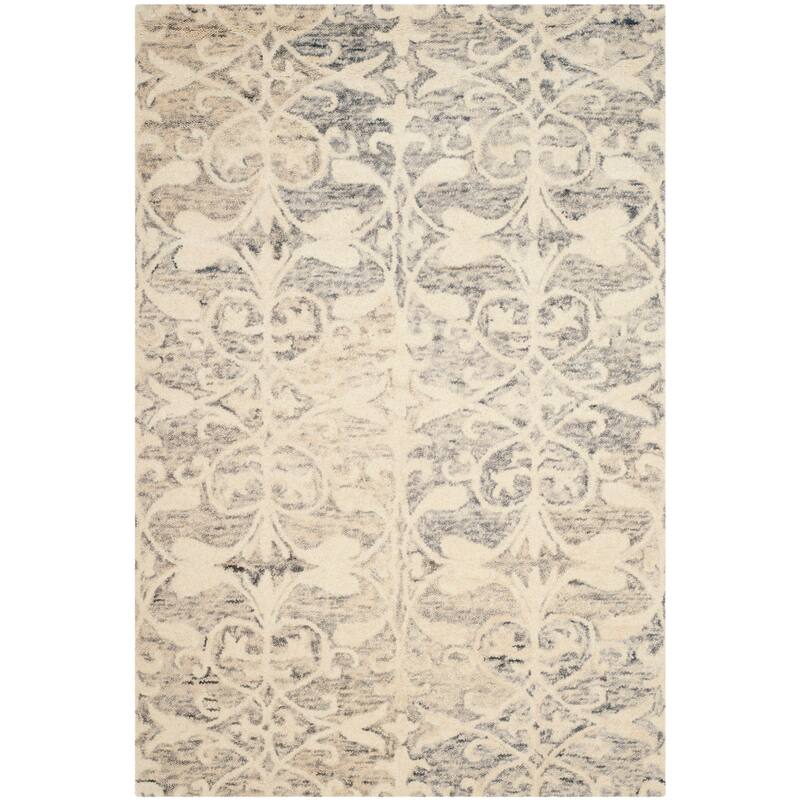 SAFAVIEH Handmade Chatham Dajana Modern Wool Rug - 4' x 6' - Light Grey/Ivory