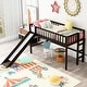 preview thumbnail 21 of 46, Low Loft Bed with Ladder and Slide Espresso - Twin
