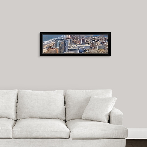 "Aerial view of a city, Atlantic City, New Jersey" Black Framed Print