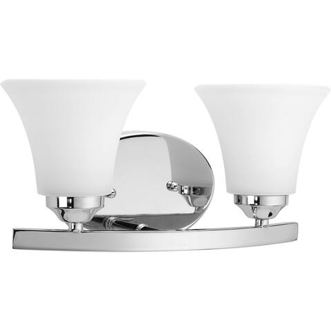 Adorn Collection Two-Light Polished Chrome Etched Glass Traditional Bath Vanity Light - 6.625" x 13.25" x 6.25"