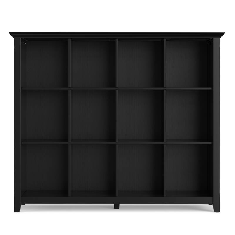 WYNDENHALL Normandy SOLID WOOD 48 inch x 57 inch Transitional 12 Cube Storage - 57"w x 15.75"d x 48"h