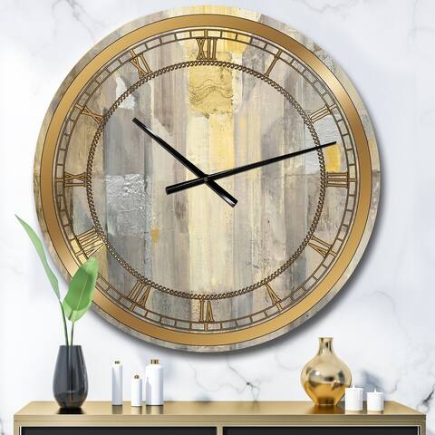 Silver Orchid Borella 'Gold Square Watercolor' Glam Large Wall Clock