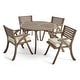 preview thumbnail 2 of 3, Hermosa Outdoor 5 Piece Acacia Wood Dining Set by Christopher Knight Home