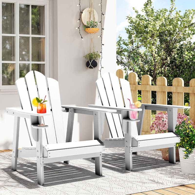 Outdoor Adirondack Chairs Outdoor Chair Plastic Lawn Chairs for Outdoor Use Set of 2 - White
