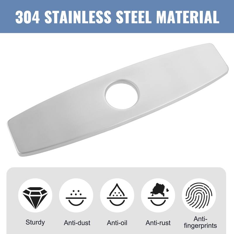 WOWOW 304 Stainless Steel Faucet Plate for 1 to 3 Hole Sinks