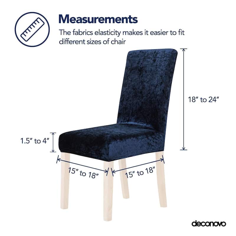 Deconovo Velvet Stretch Polyester Chair Slipcovers, Set of 4