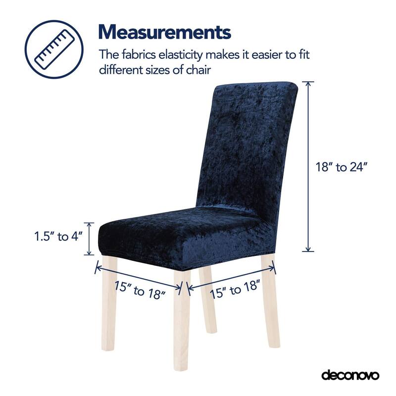 Deconovo Velvet Stretch Polyester Chair Slipcovers Set of 2