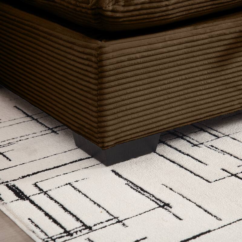 Corduroy Fabric Ottomans Footrest to Combine with 2 Seater Sofa, 3 Seater Sofa and 4 Seater Sofa, for Living Room Apartment