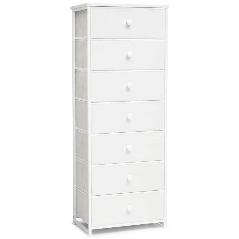 Slim Tall Vertical 7-Drawer Chest Dresser Closet Storage Organizer Unit for Bedroom