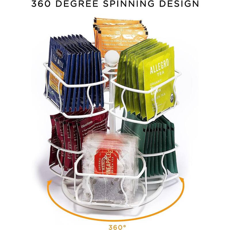 Sorbus Spinning Carousel, 2 Tier Revolving Lazy Susan, Tea Caddy Organizer for Countertop