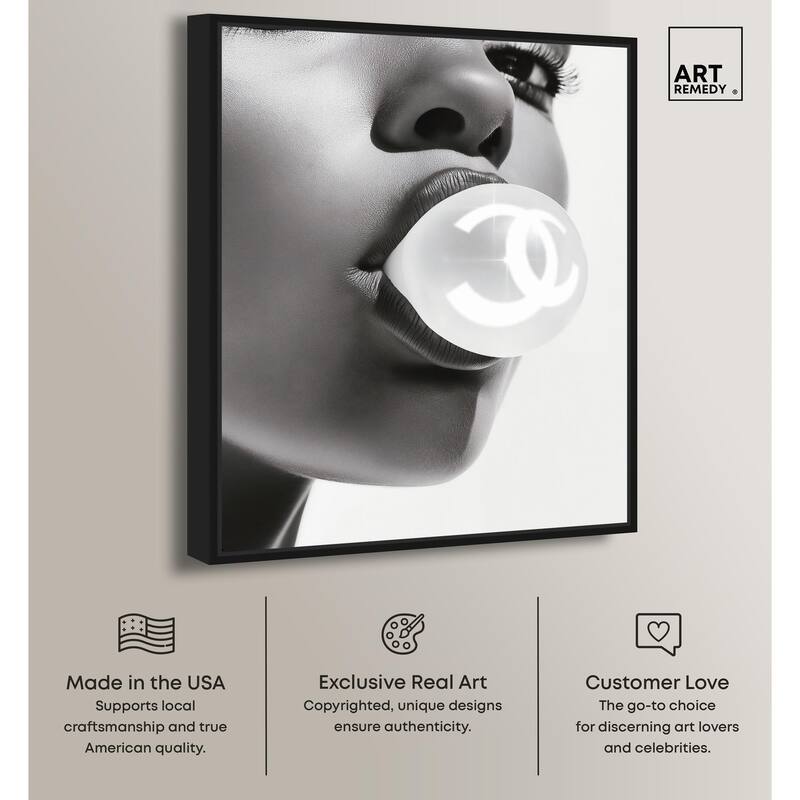 Bubble Gum Pop Monochrome Canvas by Art Remedy