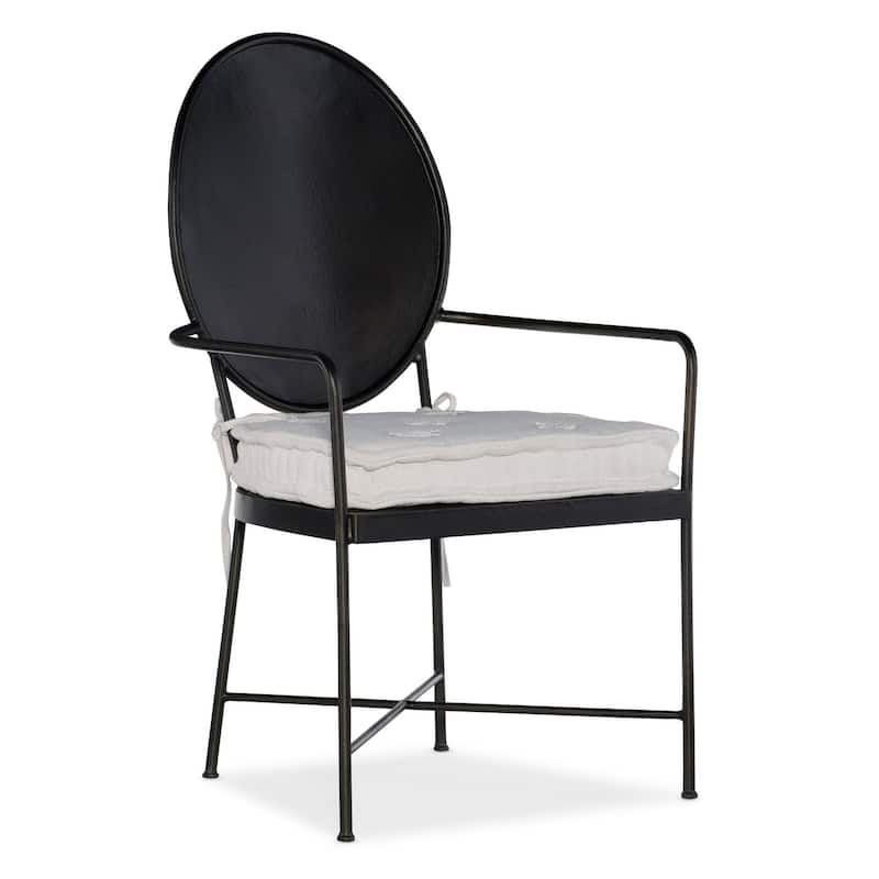 Hooker Furniture 5805-75400-SINGLE Ciao Bella 24" Wide Metal Dining - Aged Black Bronze / Tuscan Cream