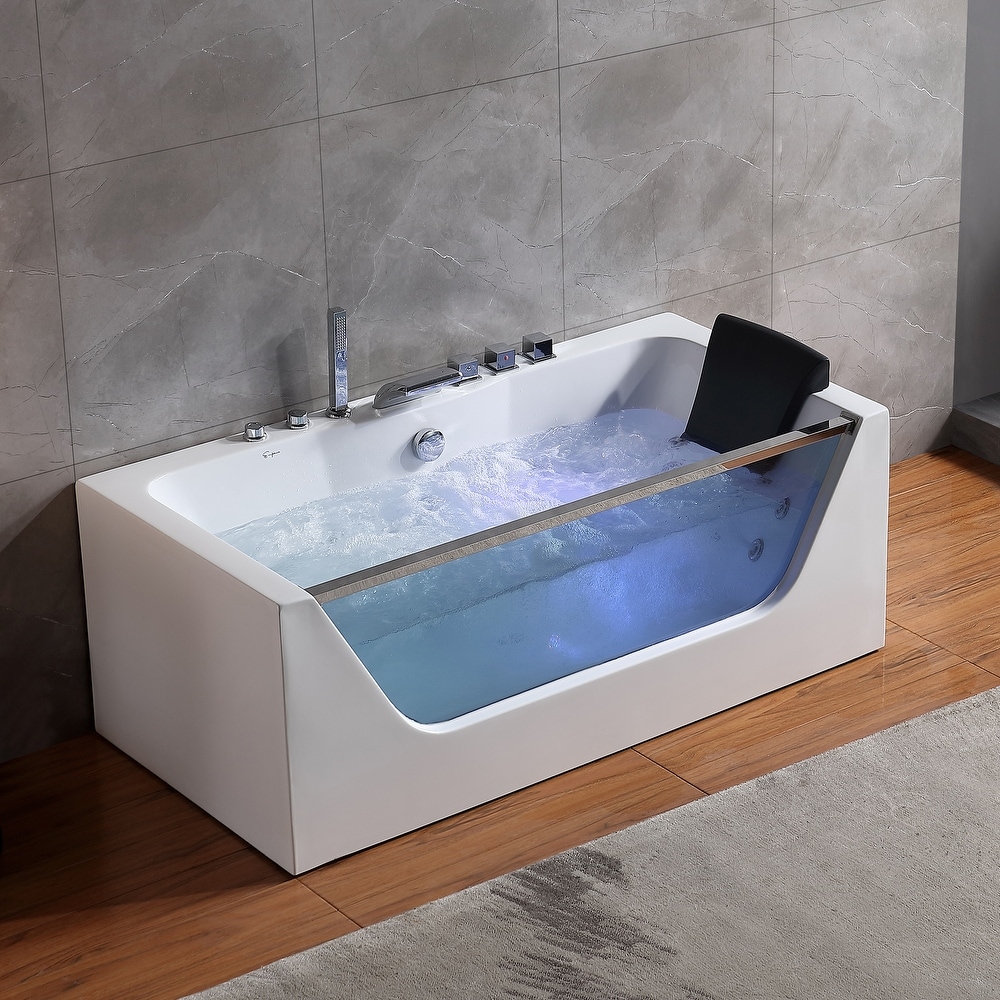 x 430mm L D Dallas 1700mm x 750mm Luxury Double Ended Rectangular Whirlpool Bath W