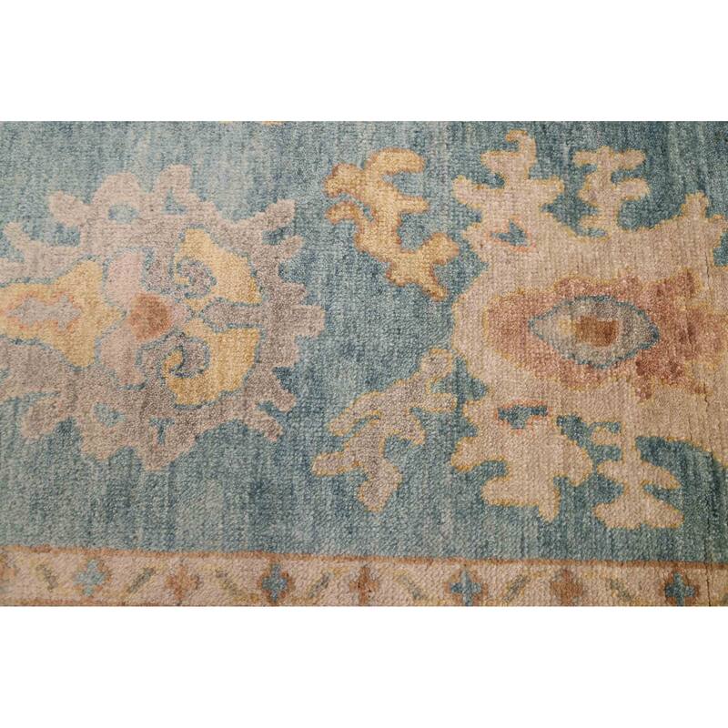 ECARPETGALLERY Hand-knotted Modern Oushak Sky Blue Wool Rug - 9'1 x 12'3