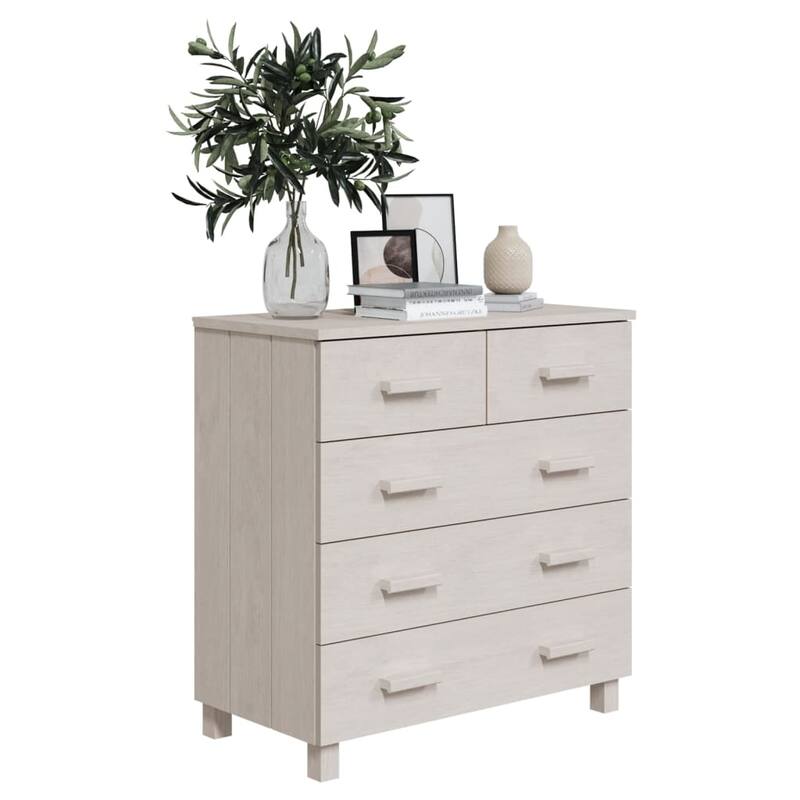 vidaXL Sideboard Bar Buffet Console Cabinet with Drawers HAMAR Solid Wood Pine - 31.1"x15.7"x31.5"