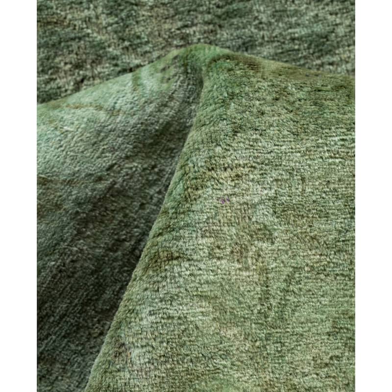 Overdyed One-of-a-Kind Hand-Knotted Area Rug - Green - 3' 4" x 5' 0"