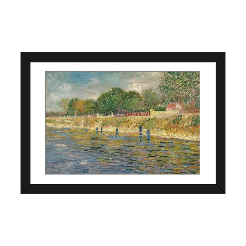 iCanvas "Bank Of The Seine, 1887" by Vincent van Gogh - Black - 24x32x1