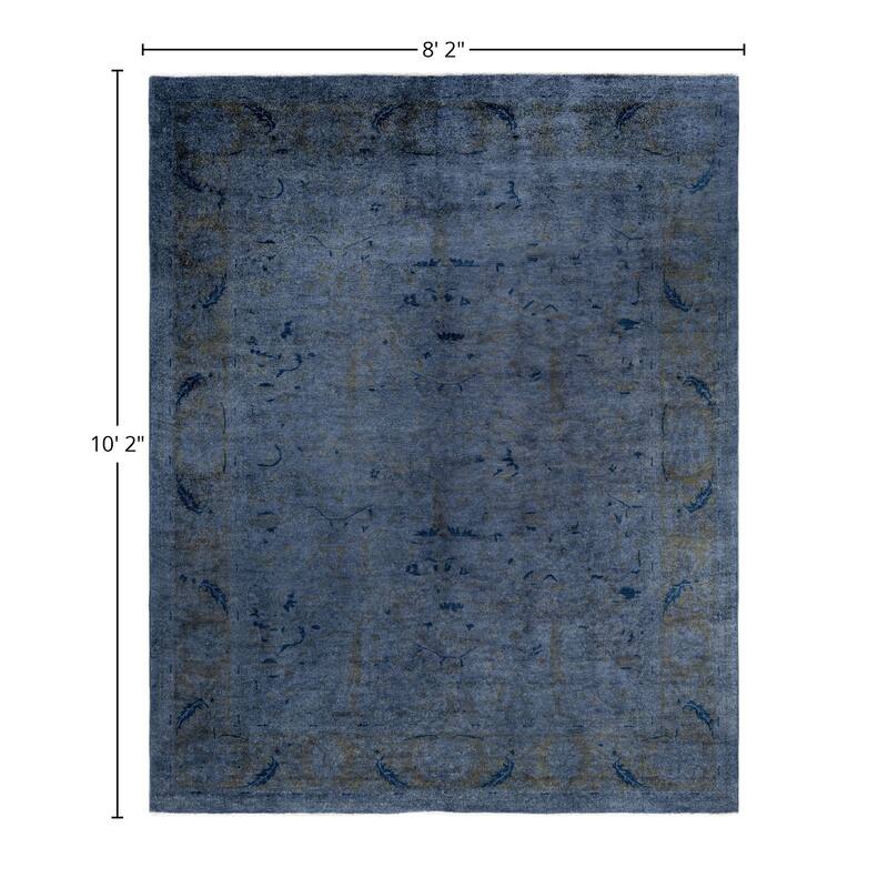 Overdyed One-of-a-Kind Hand-Knotted Area Rug - Gray - 8' 2" x 10' 2"