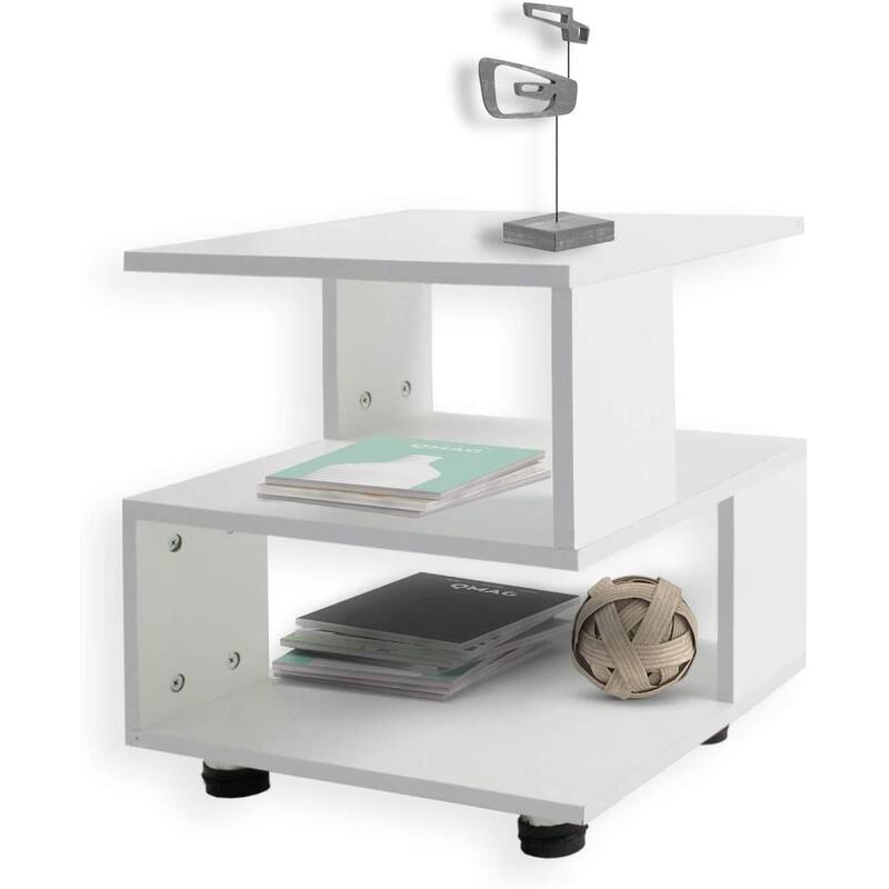 Tatami Magic Cube Nightstands with Classic Modern 2-Tier Rectangle Hollow Design