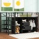 preview thumbnail 2 of 18, Metal Loft Bed with Drawers, Storage Staircase, and Wardrobe