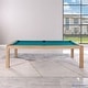preview thumbnail 29 of 36, Olivia 7ft Vintage Ash Billiard Slate Pool Table with Dining Top Green/Blue