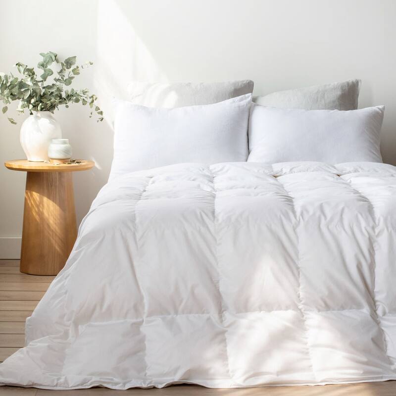 All Season 700 Fill Power Luxury Down Duvet Comforter Insert by BOKSER HOME - Twin - Twin XL
