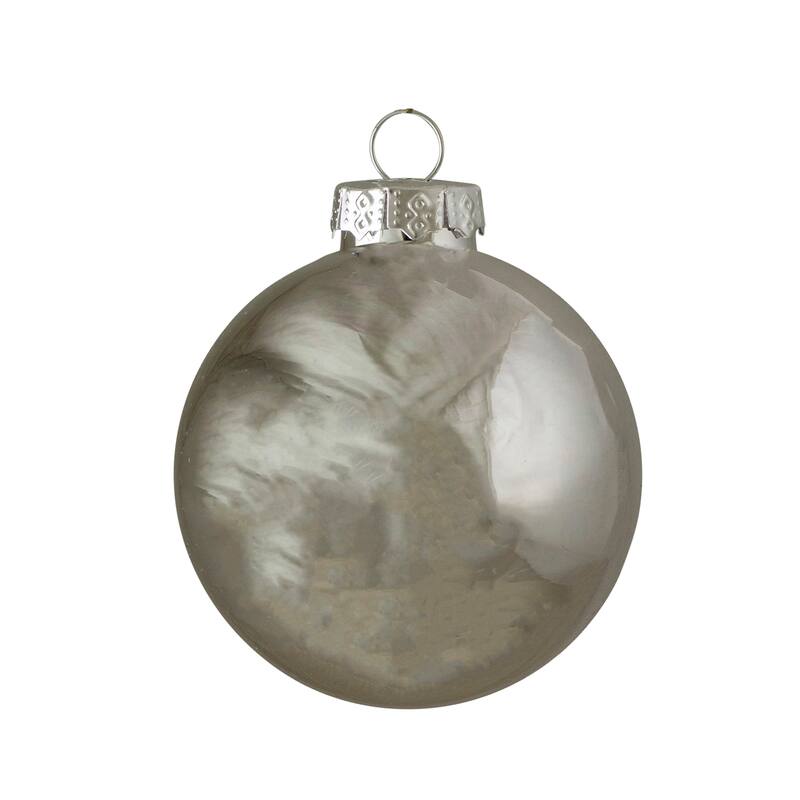 Shiny and Matte Glass Ball Christmas Ornaments - 2.5" - Silver - 40ct