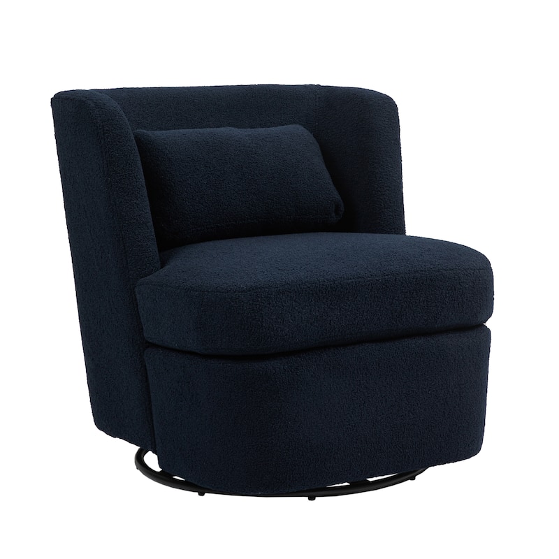 Upholstered Swivel Barrel Accent Chair