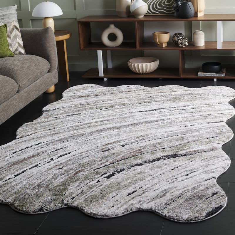 SAFAVIEH Contour Alfdis Modern Abstract Rug - 5'5" x 7'6" - Green/Ivory - 5'5" x 7'6"