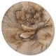 preview thumbnail 3 of 4, Designart "Single Beige Flower IV" Traditional Wood Wall Art Décor - Natural Pine Wood