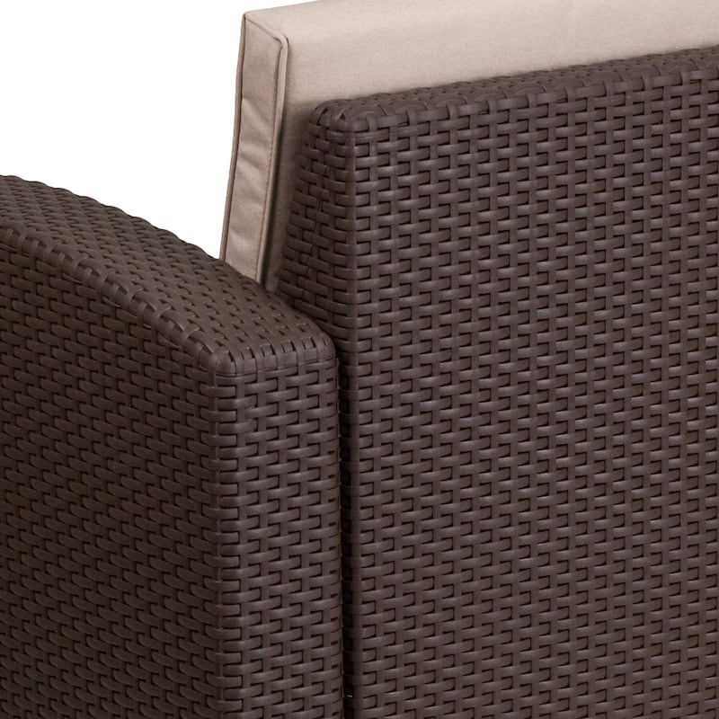 Faux Rattan Chair with All-Weather Cushion
