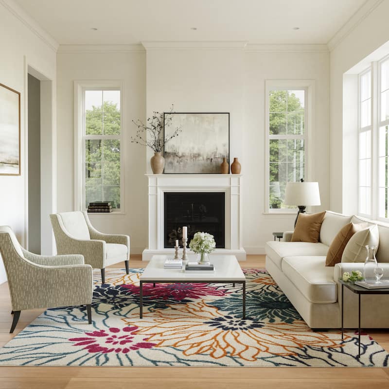 Nourison Passion Abstract Modern Floral Area Rug