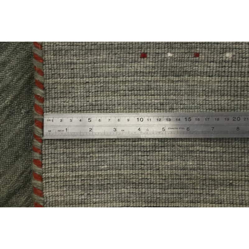 Hand Knotted Oriental 100% Wool Carpet Tribal Animal Pictorial Green Gabbeh Area Rug - 4' 11'' X 3' 0''