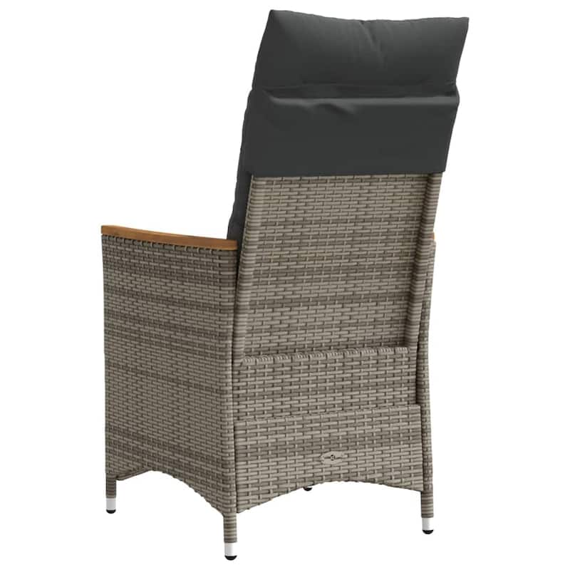 vidaXL Reclining Patio Chairs with Cushions Armchair Outdoor Seating Poly Rattan