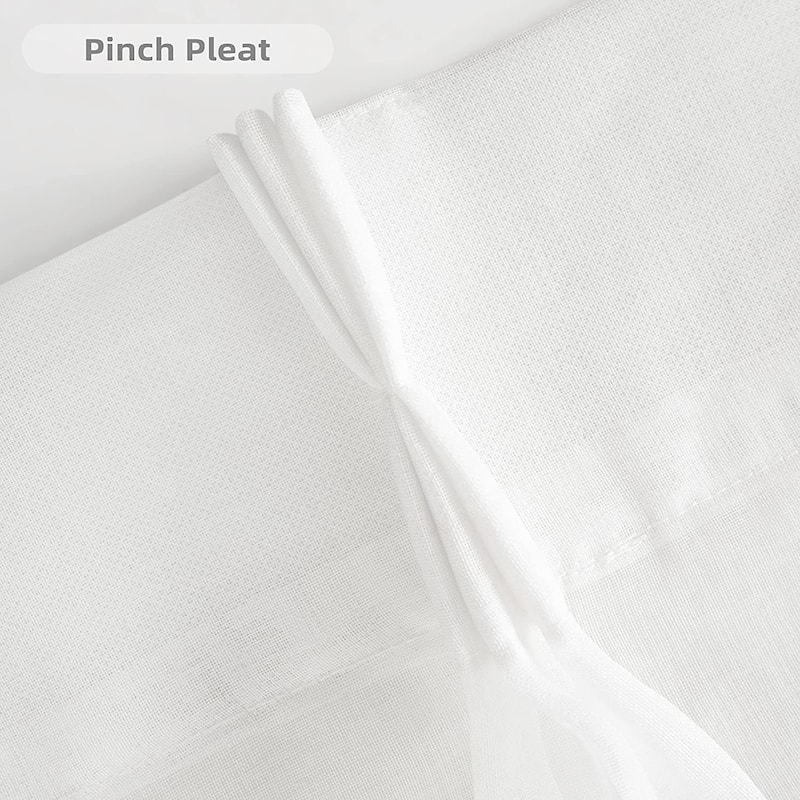 DriftAway Pinch Pleat Solid White Sheer Curtains Light Filtering Privacy Drapes for Living Room Bedroom Window Treatments