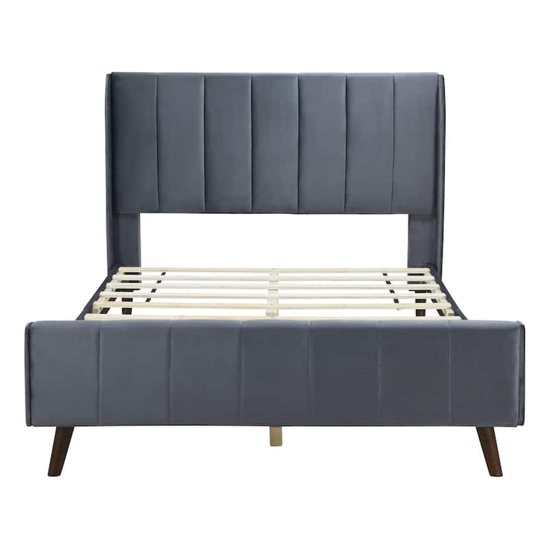Full Size Upholstered Platform Bed - Gray