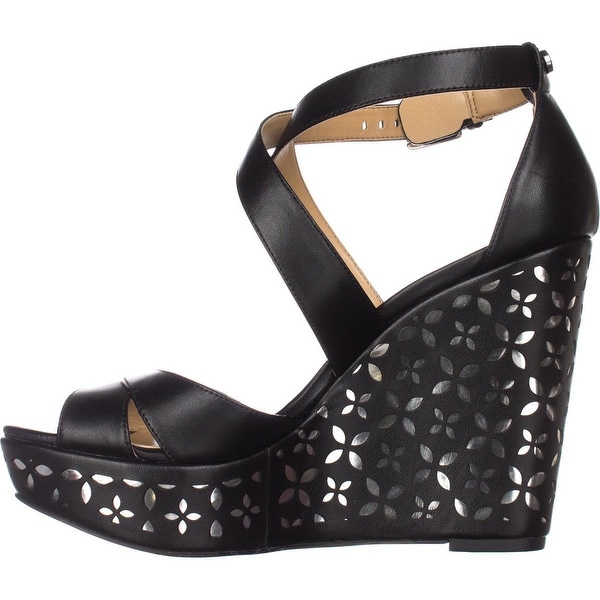 michael kors silver wedge sandals