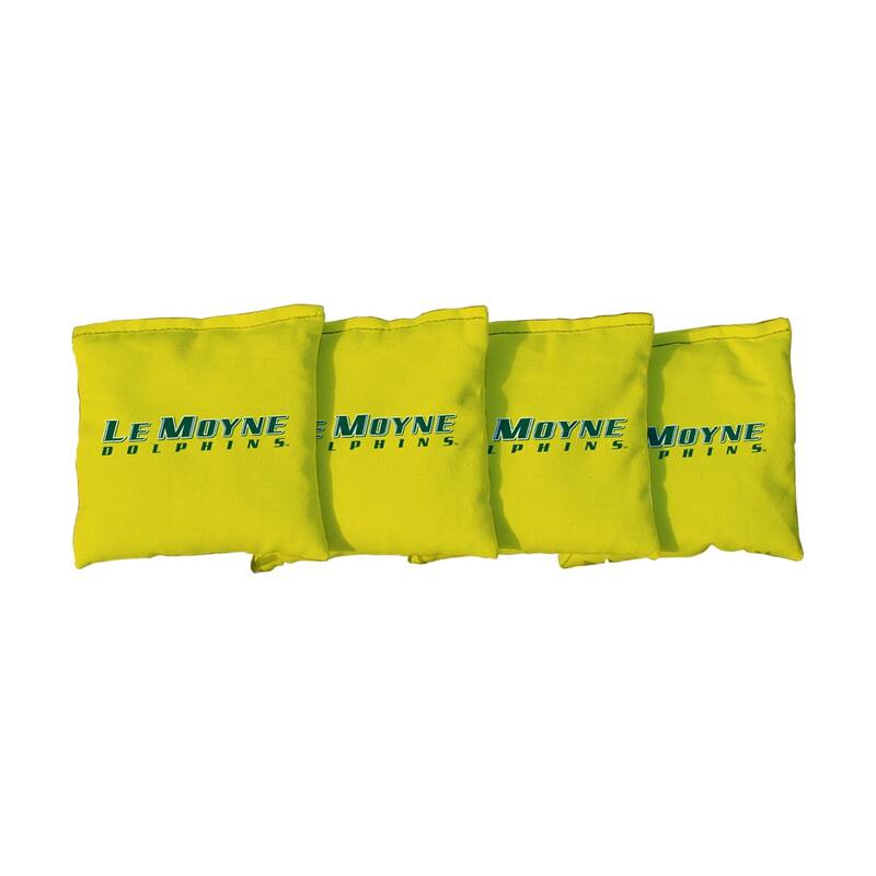 Le Moyne Dolphins Yellow Cornhole Bags - Corn Filled